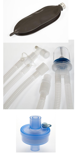 [07.M1004] AL1111-210.V001 Breathing Circuit Adult Corrugated with Water Trap, Filter, Breathing Bag